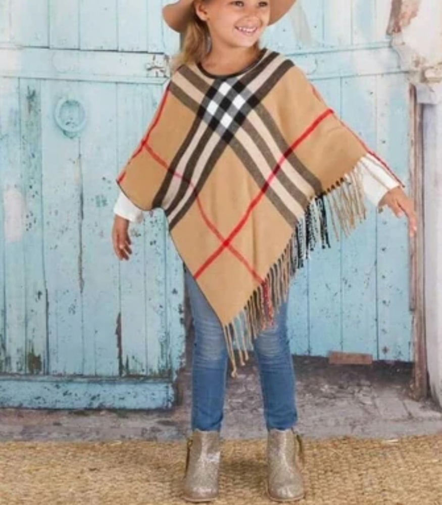 Tan kids poncho